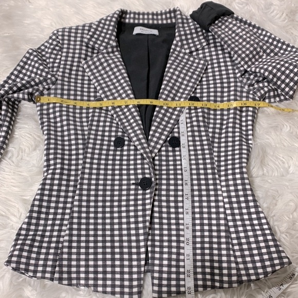 BAILEY/44 gingham checkered black white knit blazer lined size small - Picture 9 of 11